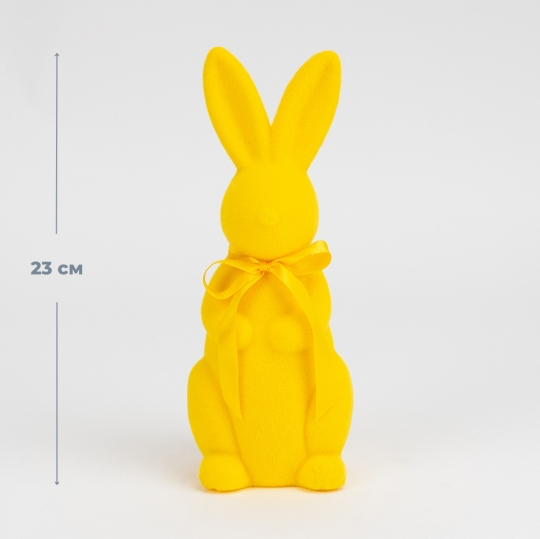 Фігурка "Зайчик" 23 см з флоковим напиленням жовтий