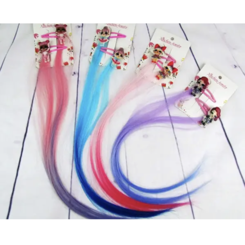 Пасмо волосся на заколці LOL мікс кольорів 2 шт