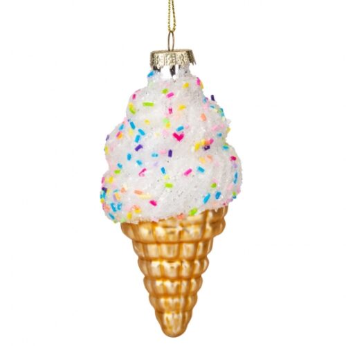 Ялинкова прикраса "Морозиво" 12 см (скло)