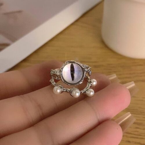 1de857ab-08fb-4e13-9671-cf53a3f6d4e9.jpg Каблучка жіноча металева "Котяче око" з перлинами (10542)