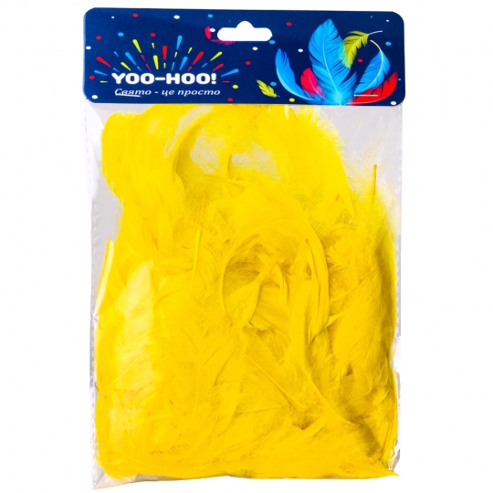 Наповнювач для подарунків пір'я 10 г жовте