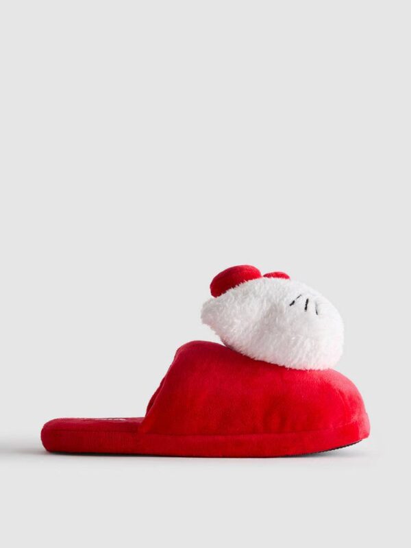 Тапочки-сабо 3D жіночі "Hello Kitty" Primark плюшеві червоні