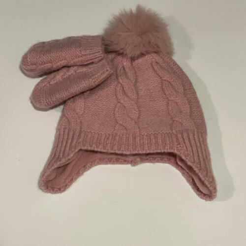 Шапочка дитяча з рукавичками Primark темно-рожева