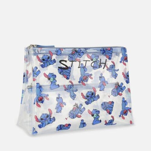 Косметичка Primark "Stitch" розкладна на 3 відділення прозора