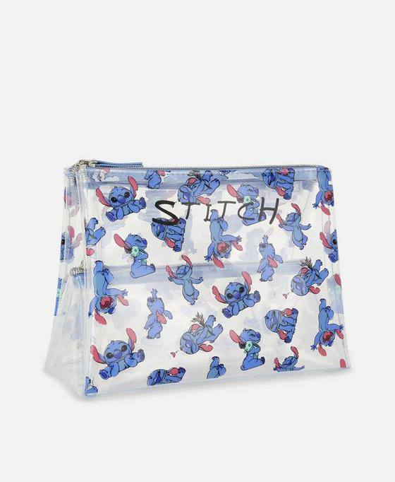 Косметичка Primark "Stitch" розкладна на 3 відділення прозора