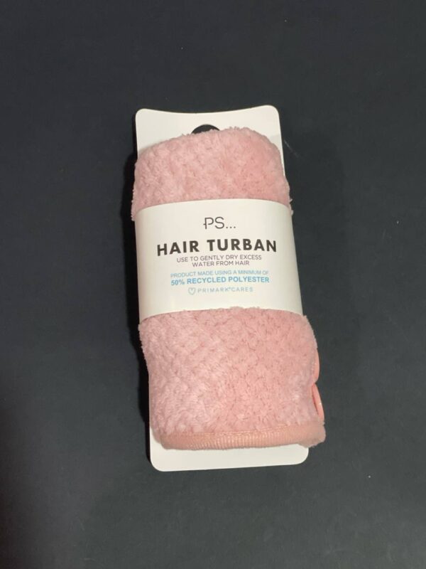 Тюрбан для сушки волосся Primark “Turban wrap towel” флісовий рожевий