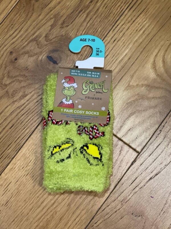 Шкарпетки дитячі м'які "Greench/ Грінч" зі стоперами Primark