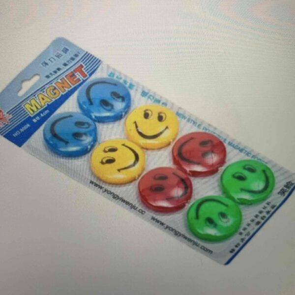 Магніти WB "Смайли" 8 шт. D40 мм мікс
