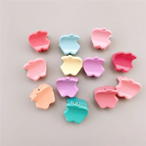 Затиски для волосся дитячі, 12 кольорів, яблуко