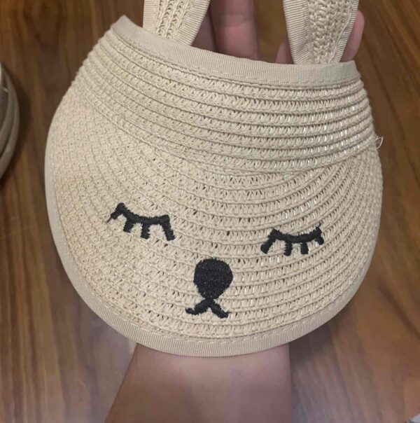 Сонцезахисний козирок дитячий "Котик" солом'яний беж