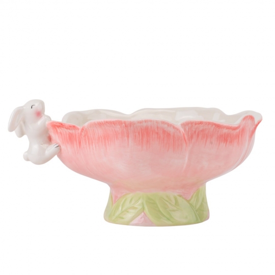 Блюдо керамічне "Весняний сад" 25*11,5 см рожеве