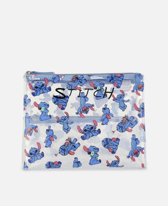 Косметичка Primark "Stitch" розкладна на 3 відділення прозора