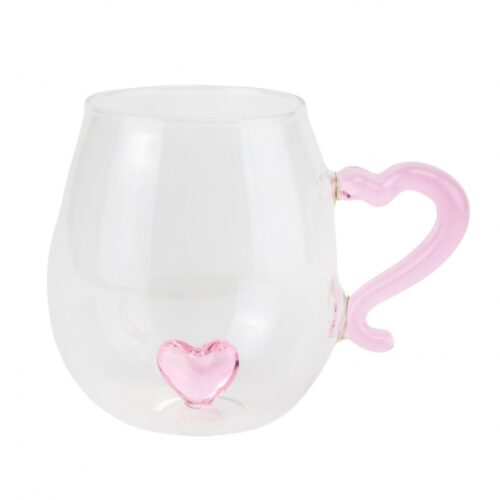 Чашка скляна з фігуркою “Серденько” 300 мл