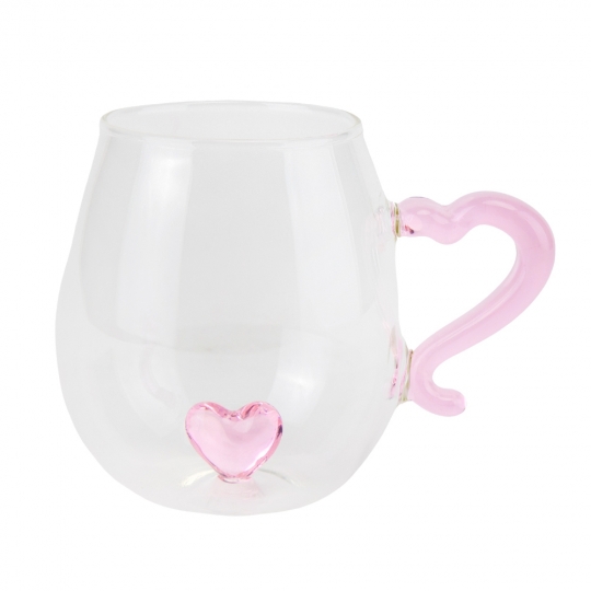 Чашка скляна з фігуркою “Серденько” 300 мл