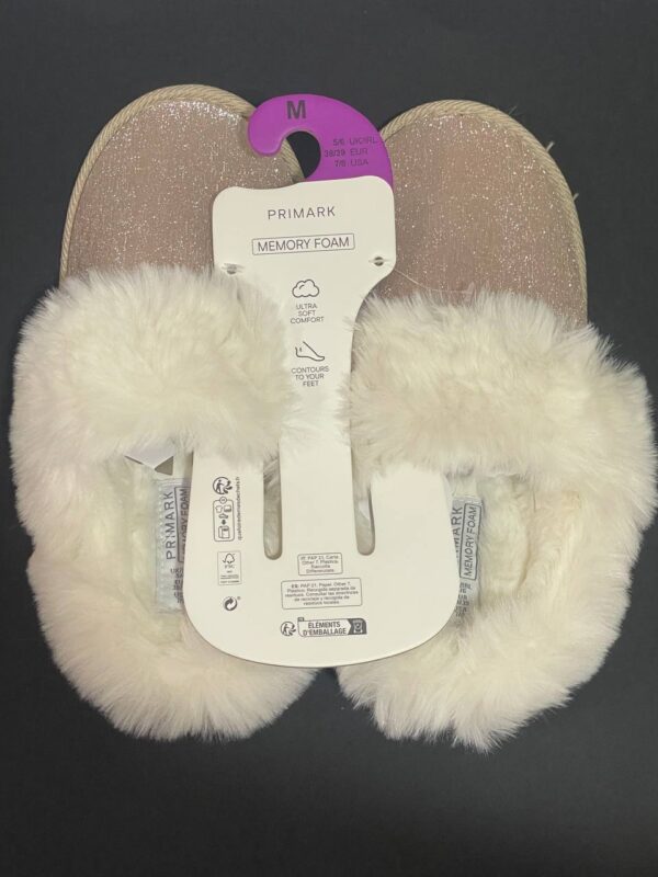 Тапочки-сабо жіночі "Блискучі" Primark еко-хутро всередині (устілка меморі) золоті