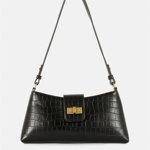 Сумочка Primark через плече текстура крокодил чорна