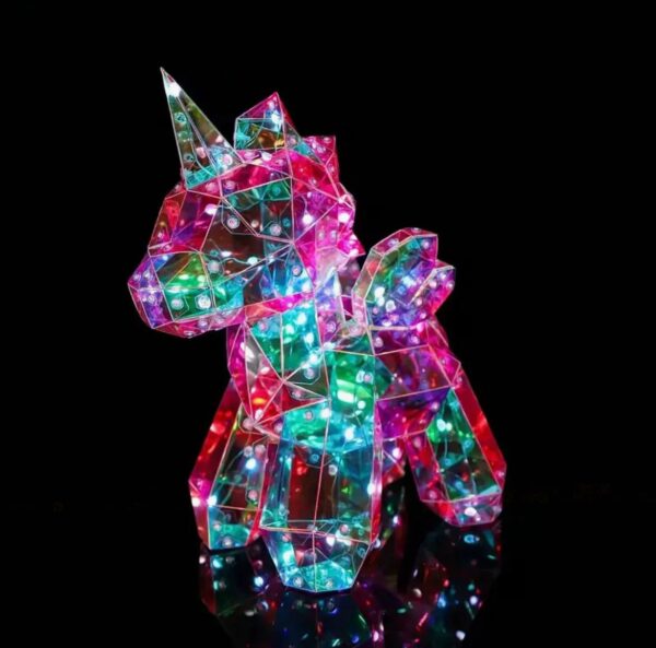 Нічник "Єдиноріг" пластиковий/ змінює кольори USB/батарейки 20 см