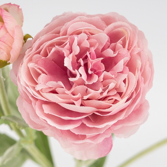 Штучна гілка ранункулюс 3 бутони 50 см світло-рожевий