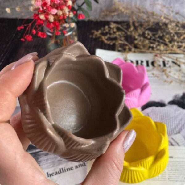 Підсвічник гіпсовий "Лотос" 5C мікс 8*4,5 см