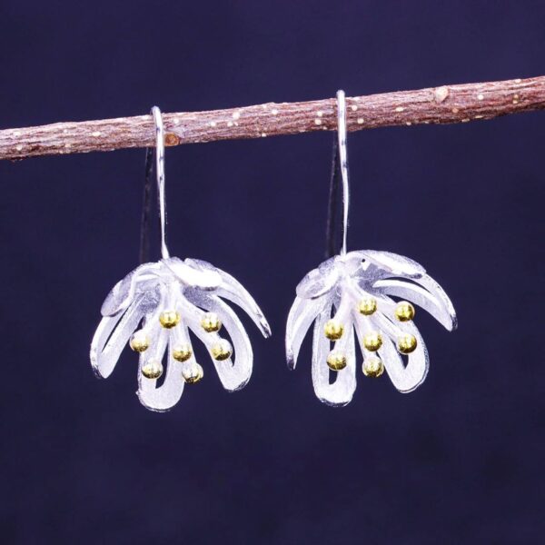 Сережки металеві "Квіти" срібні (10435)