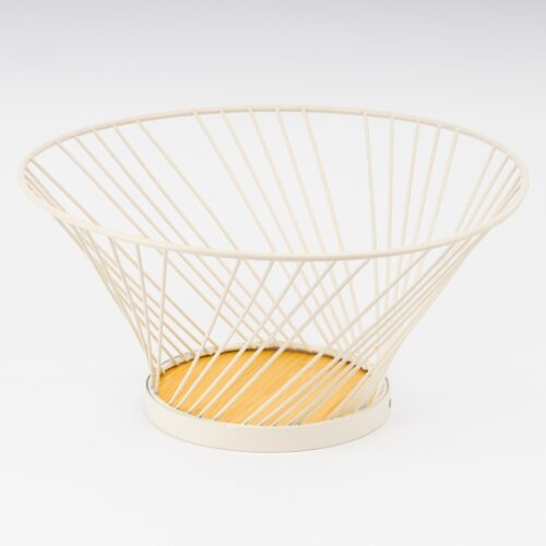 Фруктівниця "Біла гармонія" 29*14 см метал/бамбук біла