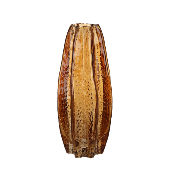 Ваза скляна «Карамбола» D13*30 см амбер