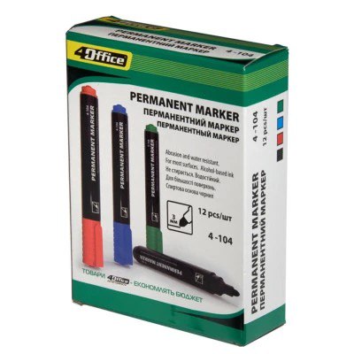 Маркер перманент 4OFFICE 1-3 мм чорний
