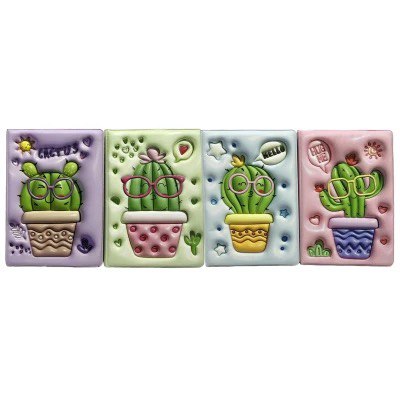 Блокнот А5 "Веселий кактус" антистрес обкл. 3D мікс 80 арк