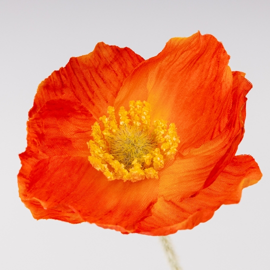 Штучна гілка маків 61 см червоний