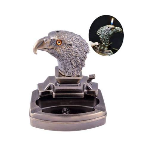 Попільничка із запальничкою "Орел/ Голова" металева 11*9*13 см