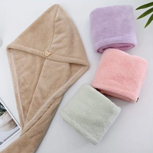 Тюрбан для сушки волосся флісовий мікс кольорів