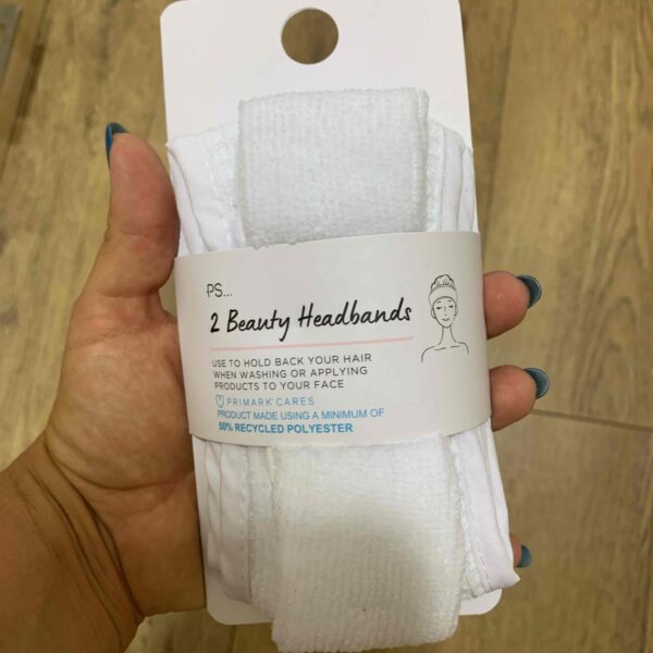 Набір пов'язок косметичних 2 шт Headband Primark біла