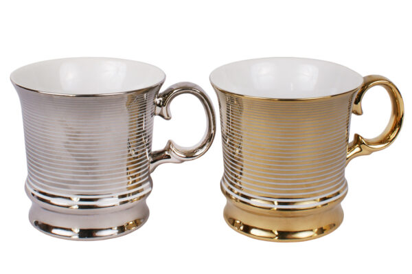 Чашка порцелянова срібна/золота в коробці 330 мл