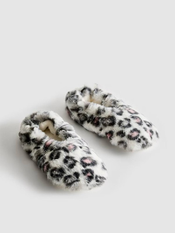Тапочки-балетки жіночі Primark (устілка меморі) пухнасті анти-ковзання леопардові
