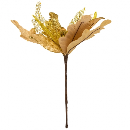 Декоративна квітка "Пуансетія" жовта 32 см