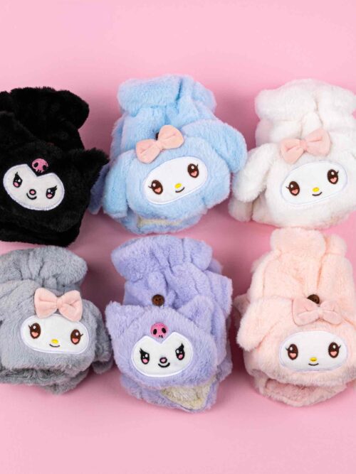 Рукавиці-мітени-трансформери дитячі "Hello Kitty&friends" плюшеві мікс кольорів