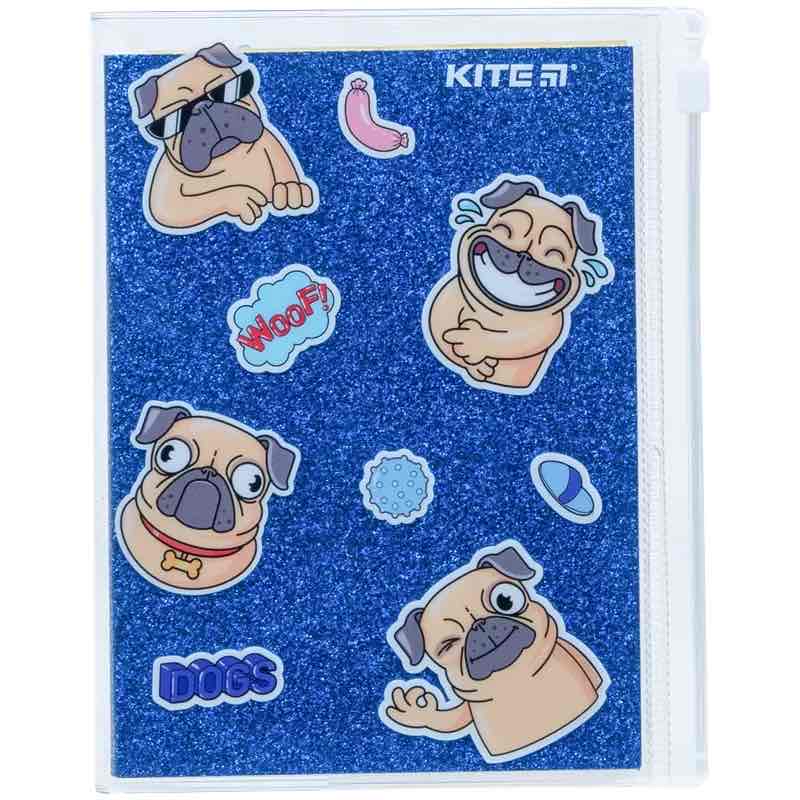 Блокнот А5+ Kite "Blue dogs" силіконова обкладинка 80 аркушів/клітинка