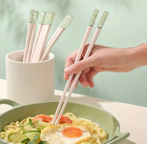 Палички для суші "Сакура" білі з акриловою вставкою 1 пара