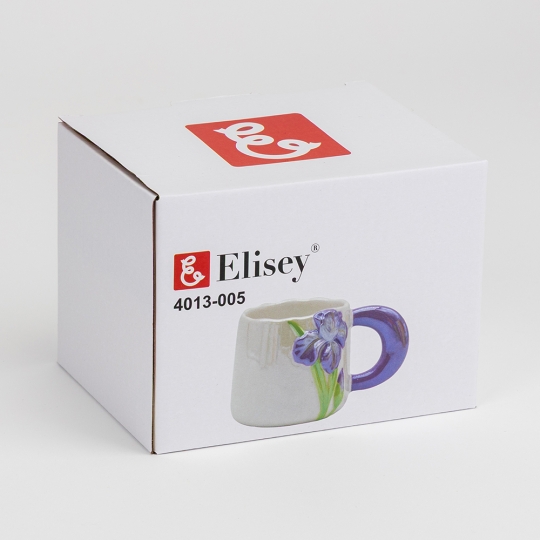 Чашка керамічна "Фіолетовий ірис" 400 мл