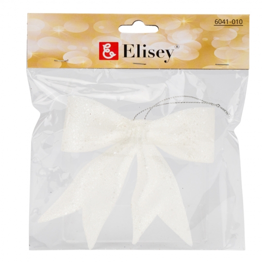 Бант декоративний 11 см блискучий білий