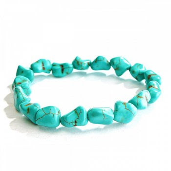 Браслет натур. Бірюза зелена галтівка стрейч