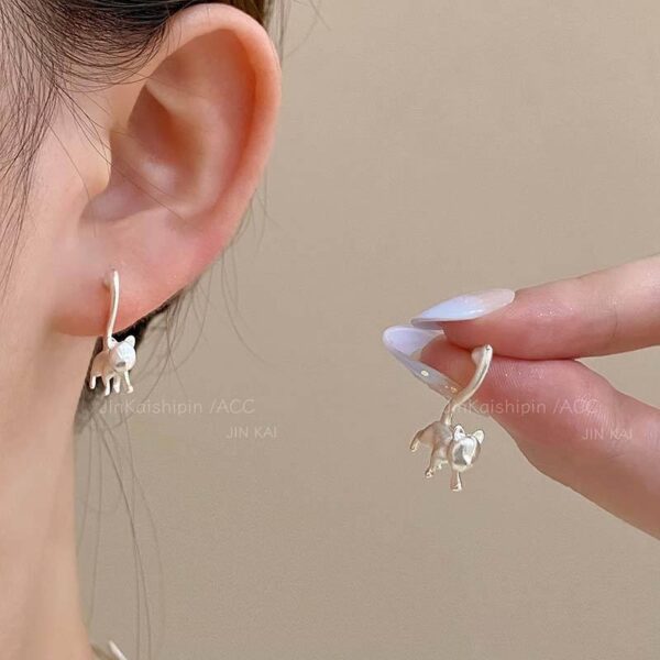 Сережки металеві "Котики" срібні