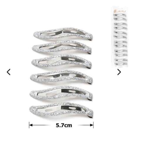 33bbeeb2-0fdd-4a46-9249-ec8638f0e866.jpg Заколка тік-так трикутна вигнута з блисківками 5,7 см срібна 1шт