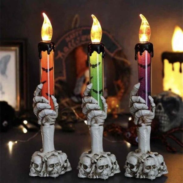 Підсвічник на Хелловін з черепами та LED підсвіткою