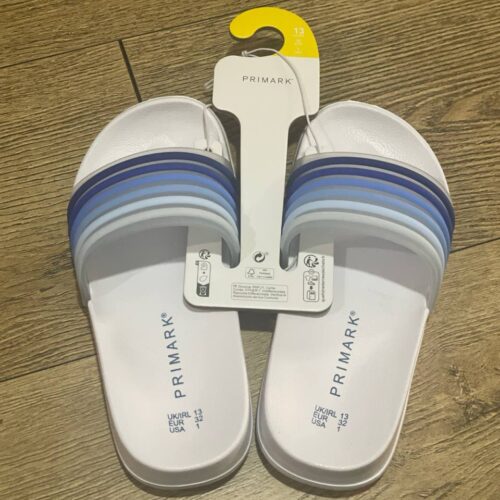 Шльопанці дитячі резинові Primark в полоску біло-сині