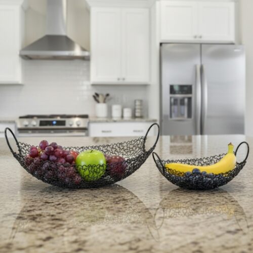 Фруктівниця "Чорне мереживо" 23*38 см набір 2 шт