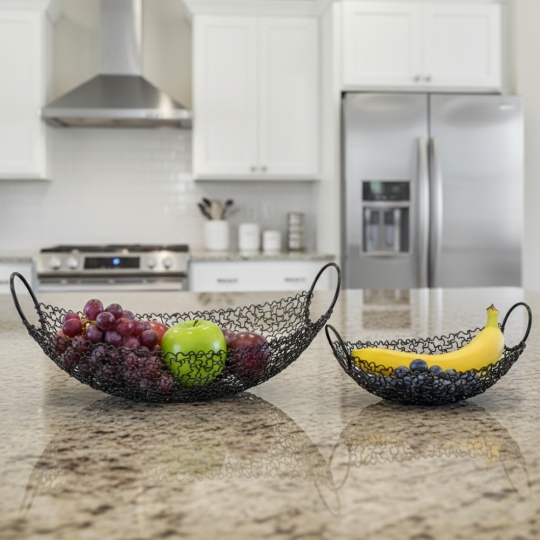Фруктівниця "Чорне мереживо" 23*38 см набір 2 шт