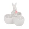 Підставка керамічна для 3 яєць "Білий кролик" 10,5 см біла
