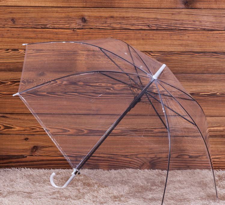 Парасоля-трость дитяча півавтомат 8 спиць прозора