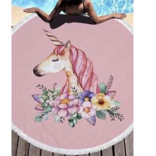 Рушник пляжний круглий (D 150 см) "Єдиноріг"